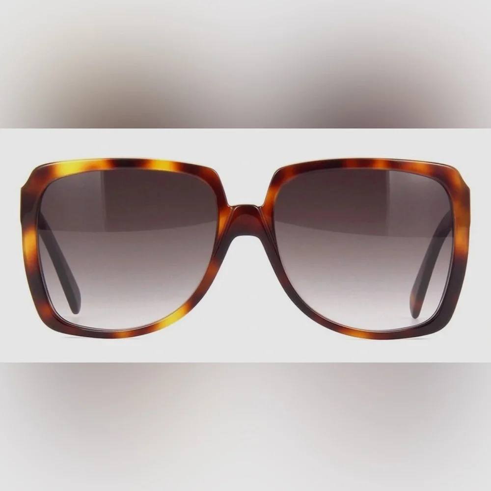 Celine CL40146I 53K Brown Square Gradient Sunglasses Tortoise Shell NWT - Picture 3 of 11